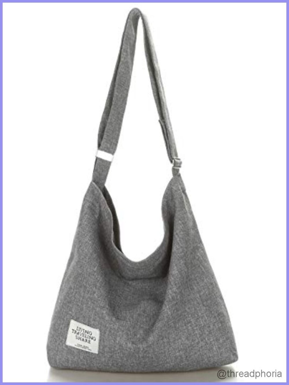 Canvas Hobo Shoulder Bag Large Capacity Crossbody Handbag Tote